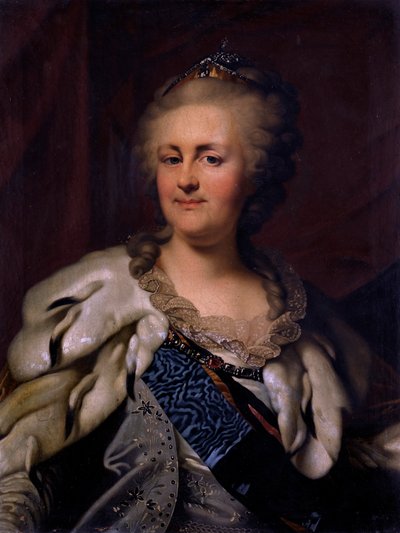 Portret van Catharina de Grote door Johann Baptist von Lampi the Elder